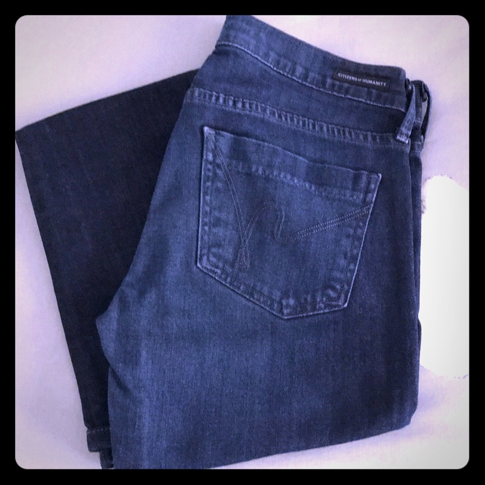 Dark Wash Citizens Petite Bootcut Leg Jeans